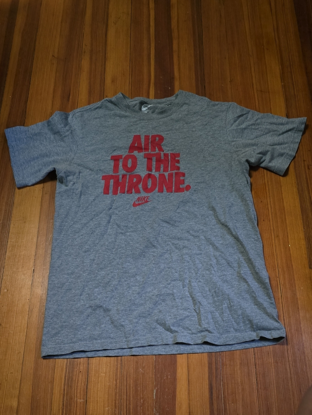 Nike Grey T-Shirt with Red 'Air to the Throne' Graphic